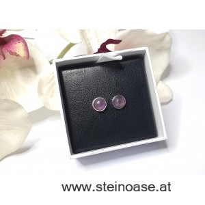 Ohrstecker Amethyst Cabochon Silber 6mm